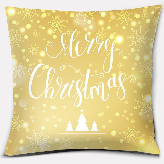 Gold Christmas Decoration Series Pillow Gift Home Office   Bedroom Sofa Car Cushion Cover