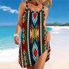 Women's Beach Dress Mini Dress  Vertical Stripes Print Casual Modern Dress Sleeveless Loose Fit Outdoor Daily Summer