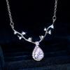 Antler Branch Shaped Halo Pear Cut Cubic Zirconia Pendant Clavicle Necklace