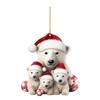 Organic Playful Glass Arctic Bear Family Christmas Decorations For Charm Auto