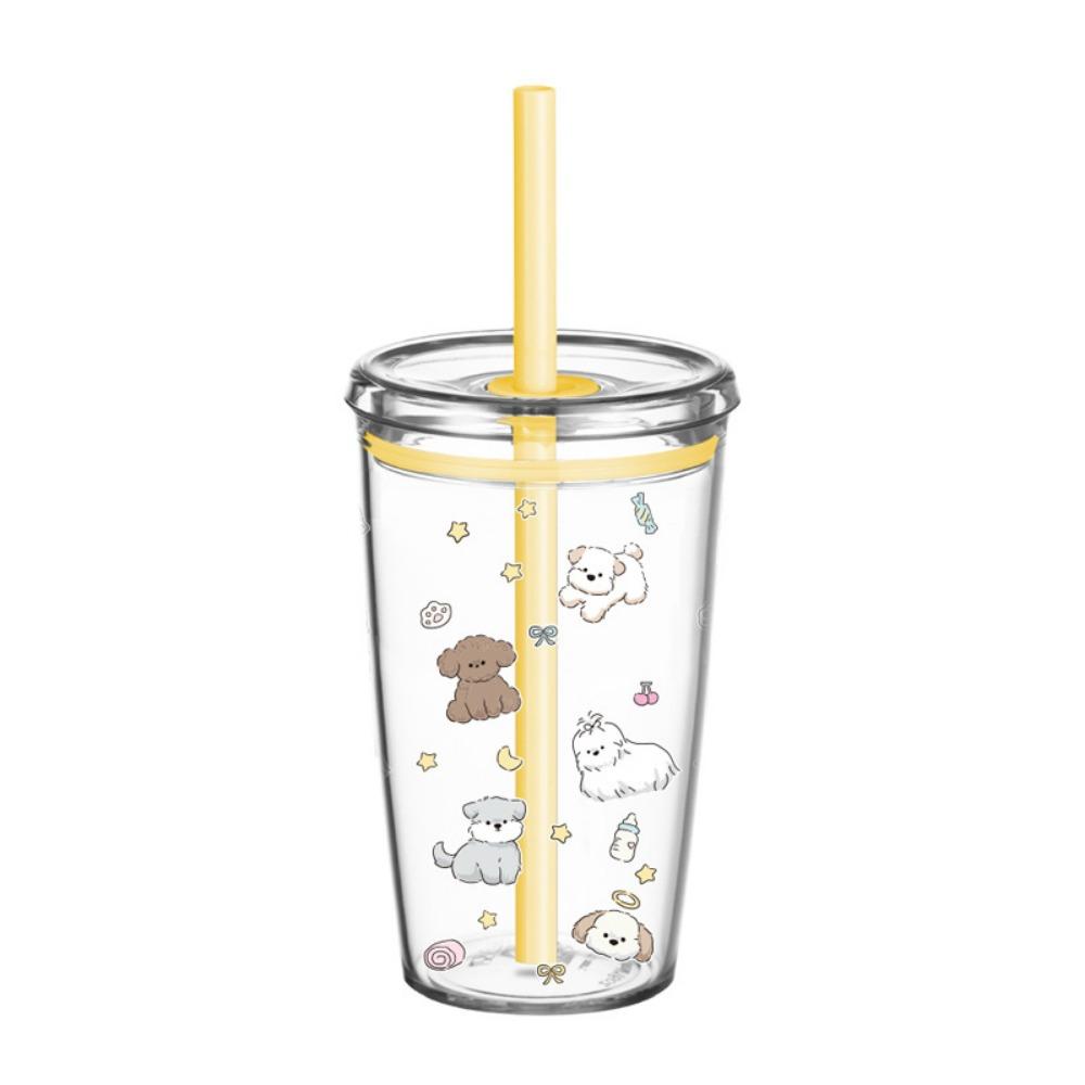 450ML Straw Cup Tritan Water Cup Portable Milk Tea Cup  Sports Fitness