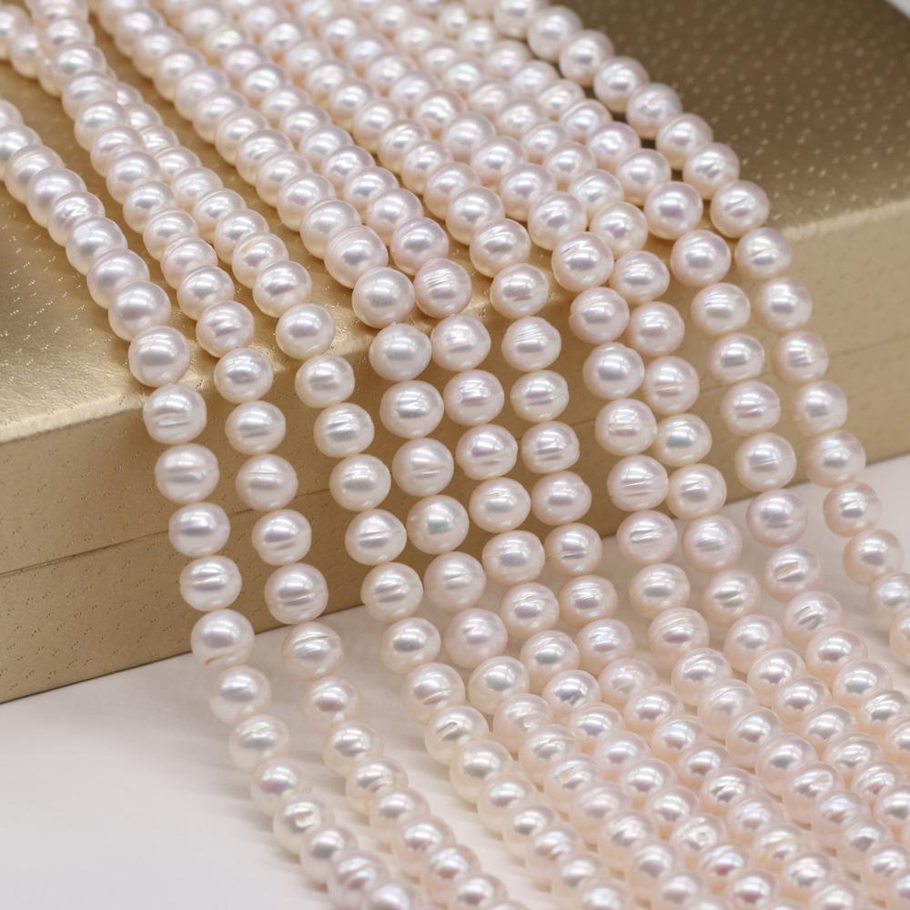 1String, Round Pearls, White Natural Freshwater Pearl Beads, 8-9 mm, for DIY Necklace Bracelet Accessories, Jewelry Making, 36cm