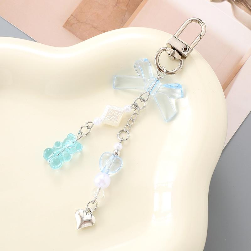 New Acrylic Bow Keychain Pendant: DIY Bag Charm & Earphone Case Hanging Jewelry