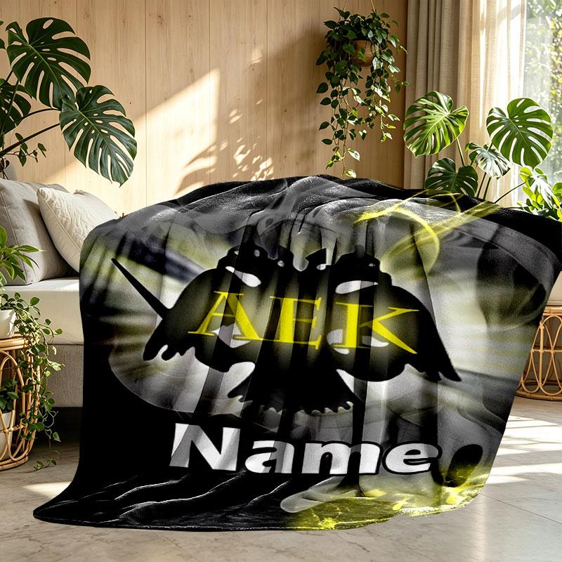 Custom Name Personalized AEK Athens FC Print Blanket, Home Decor, Bedroom, Sofa, Camping, Couch, Gifts for Birthday Christmas