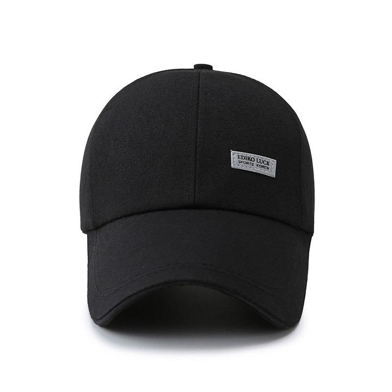 Spring and Autumn New Hat Men's Canvas Luminous Label Printing Baseball Cap Sunshade Sunscreen Big Eaves Cap