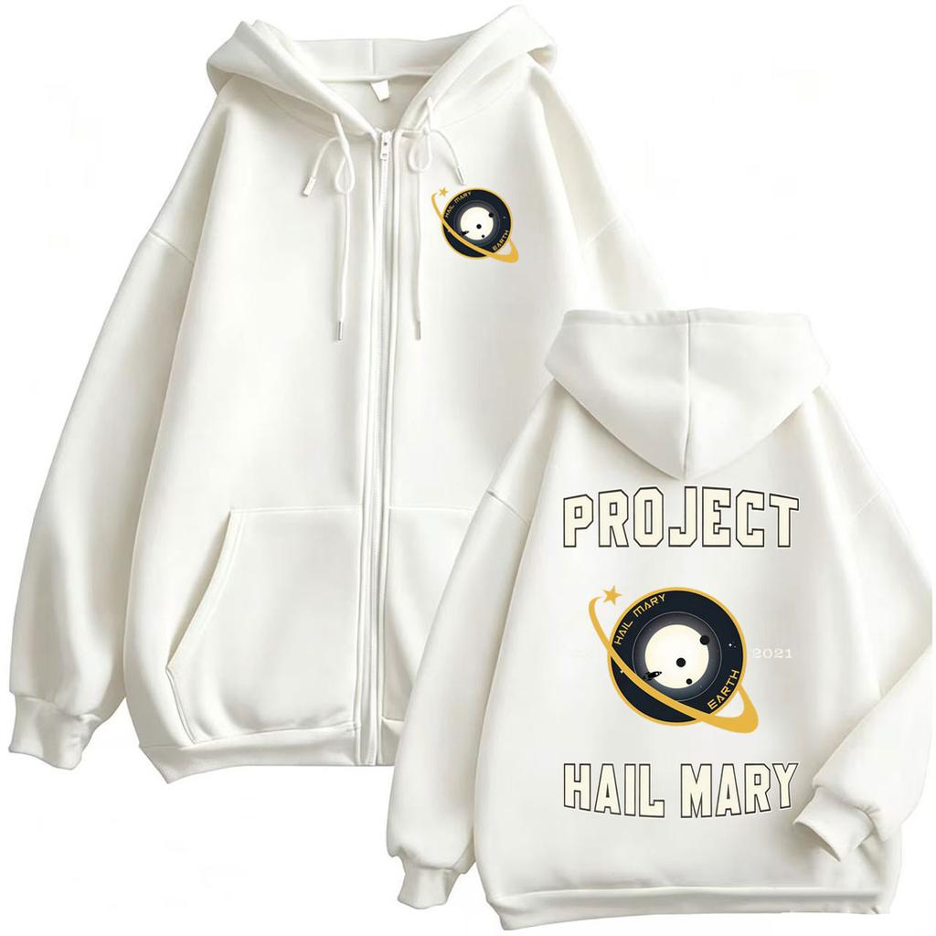 Project Hail Mary Ryland Grace Fermuarlı Kapüşonlu Sweatshirt Erkek Kadın Moda Klasik Retro Sweatshirt Fermuarlı Kapüşonlu