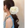 French Elegant Peony Flower Hair Claw Beautiful Simulation Flowers Hair Claw Clip Chic Summer Beach Headpiece for Women Girls