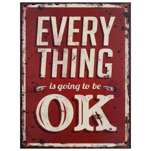 Evert thing is going to be ok Retro Metal Wall Plaque Art Vintage tin Sign a