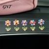 Pastel Car Accessories Spring Wobbly Flower Dashboard Ornament, Shaking Head Sunflower Interior Decor, Cute Gift for New Drivers Rearview Mirror