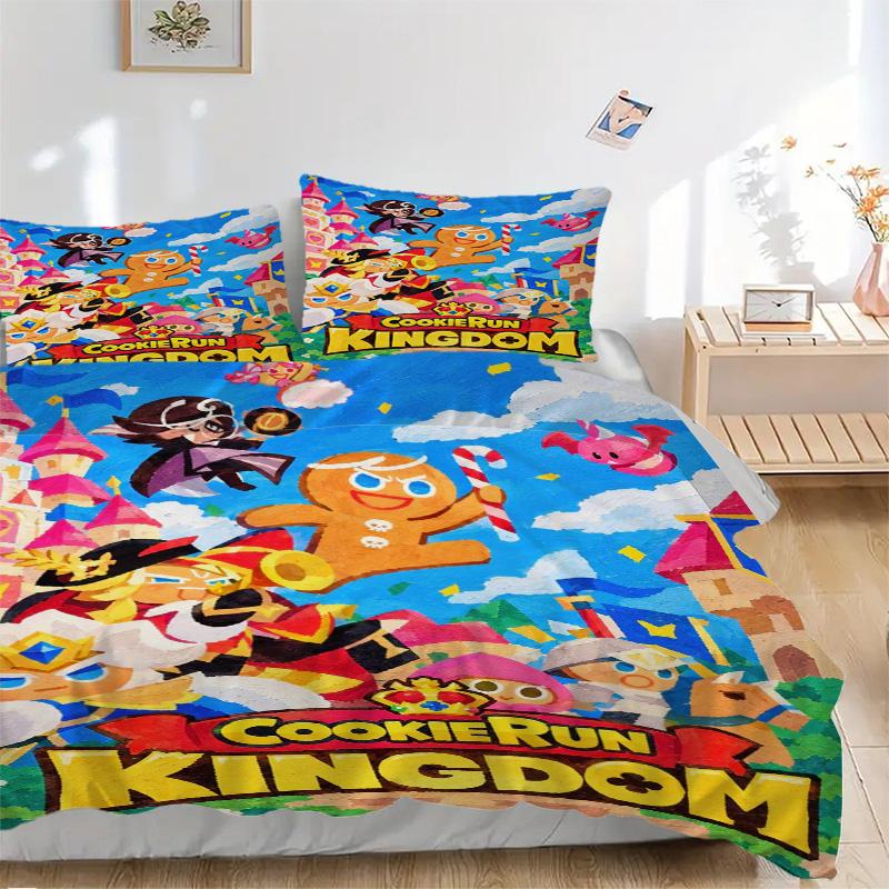 Cookie Kingdom Bedding 3 Piece Set HD Print Duvet Cover Pillowcases for Teens Adult Bedroom Decoration Christmas Gift