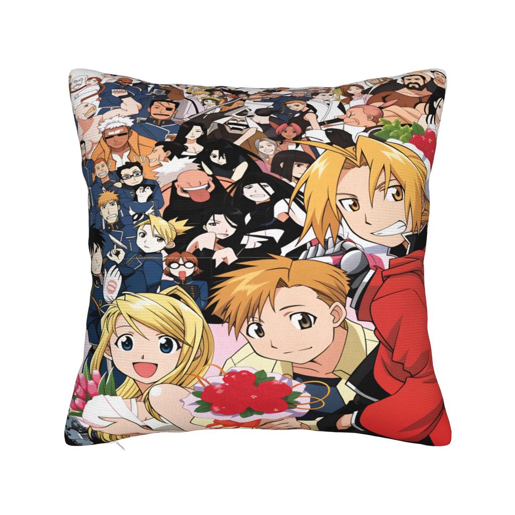 Pillow Cover Full Metal Alchemist  Funny Pillow Case For Chair Sofa Home Decor Pillowcases