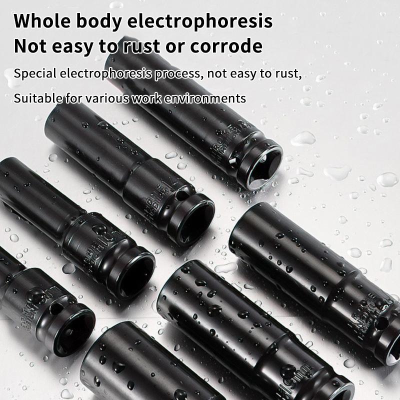 10Pcs 1/2 Inch Drive Metric Impact Socket Set Deep Universal For Pneumatic Air Tools