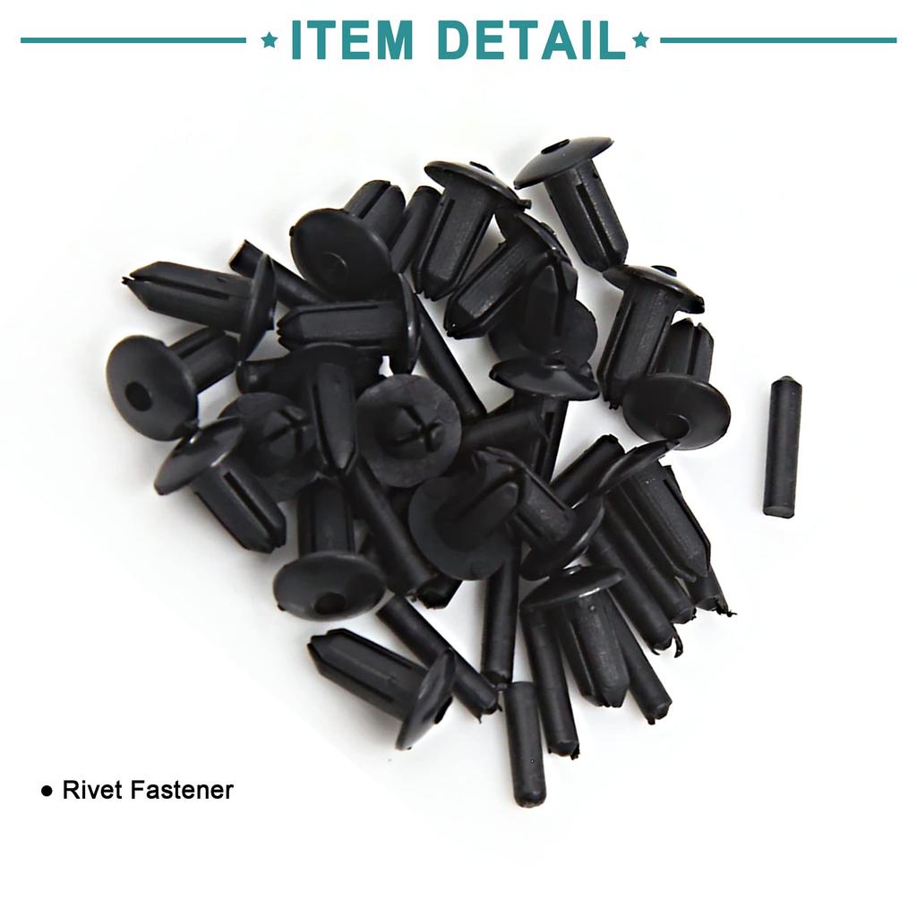 ACROPIX Splash Guard Fastener Clips 5mm Diameter Hole Rivets Universal Vehicle Black 20pcs