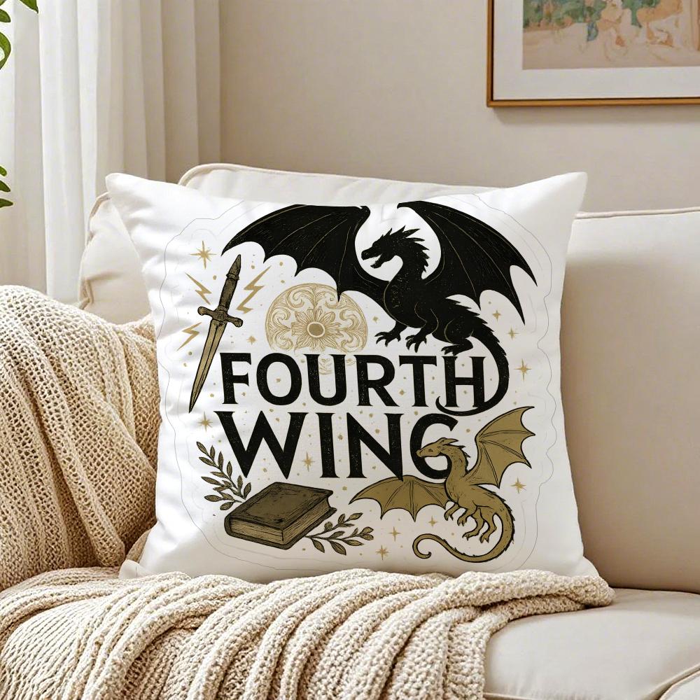 Book Epic FFourth Wing Cushion Cover Pillowcase Antidustmite Living Room Sofa Decor Cushion Room