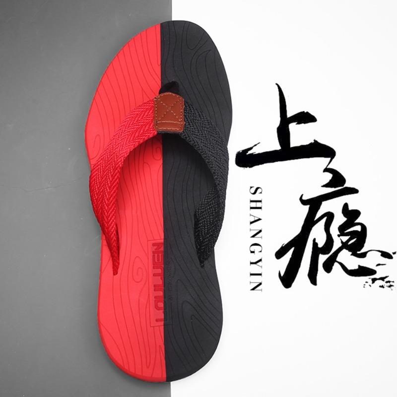 Men's Non-Slip Flip Flops Comfortable Woven Strap Thong Sandals for Beach & Outdoor Walking