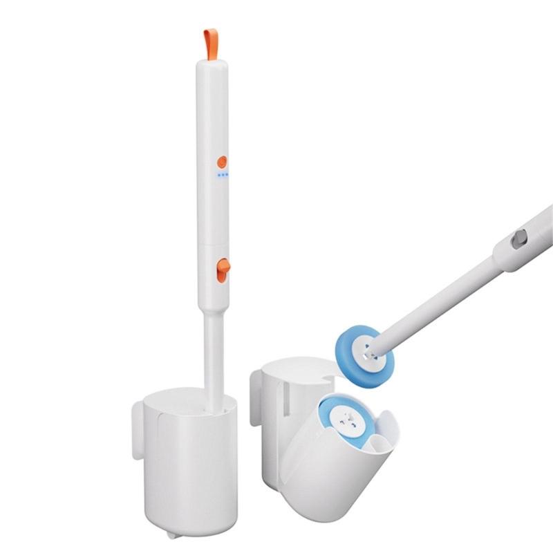Automatic Spin Toilet Scrubber Motorized Toilet Brush Wall Mounted Design Replaceable Brush Head for Deep Cleaning
