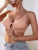 Women's Seamless Deep V Wireless Push-Up Camisole Bra