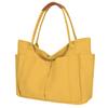 D-Sac Women's Canvas Tote Bag, Large Capacity, Shoulder Bag, Shopping Bag, Handbag, Canvas with Zipper (Yellow B)
