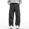 Men Retro Cargo Pants Multi Pocket Casual Baggy Trousers Loose Fit Wide Leg Trousers for Travel Gym School Street Wear