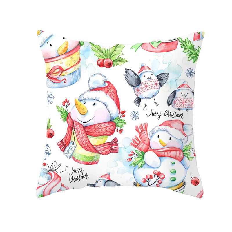 

Christmas New Peach Skin Velvet Pillow Cover Home Cartoon Print Sofa Cushion Cover Cushion Cover 45 * 45Cm (without pillow core)