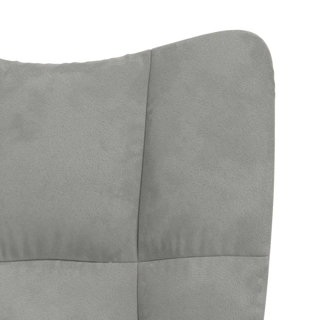 Vidaxl Armchair, Light Gray, Upholstered In Velvet