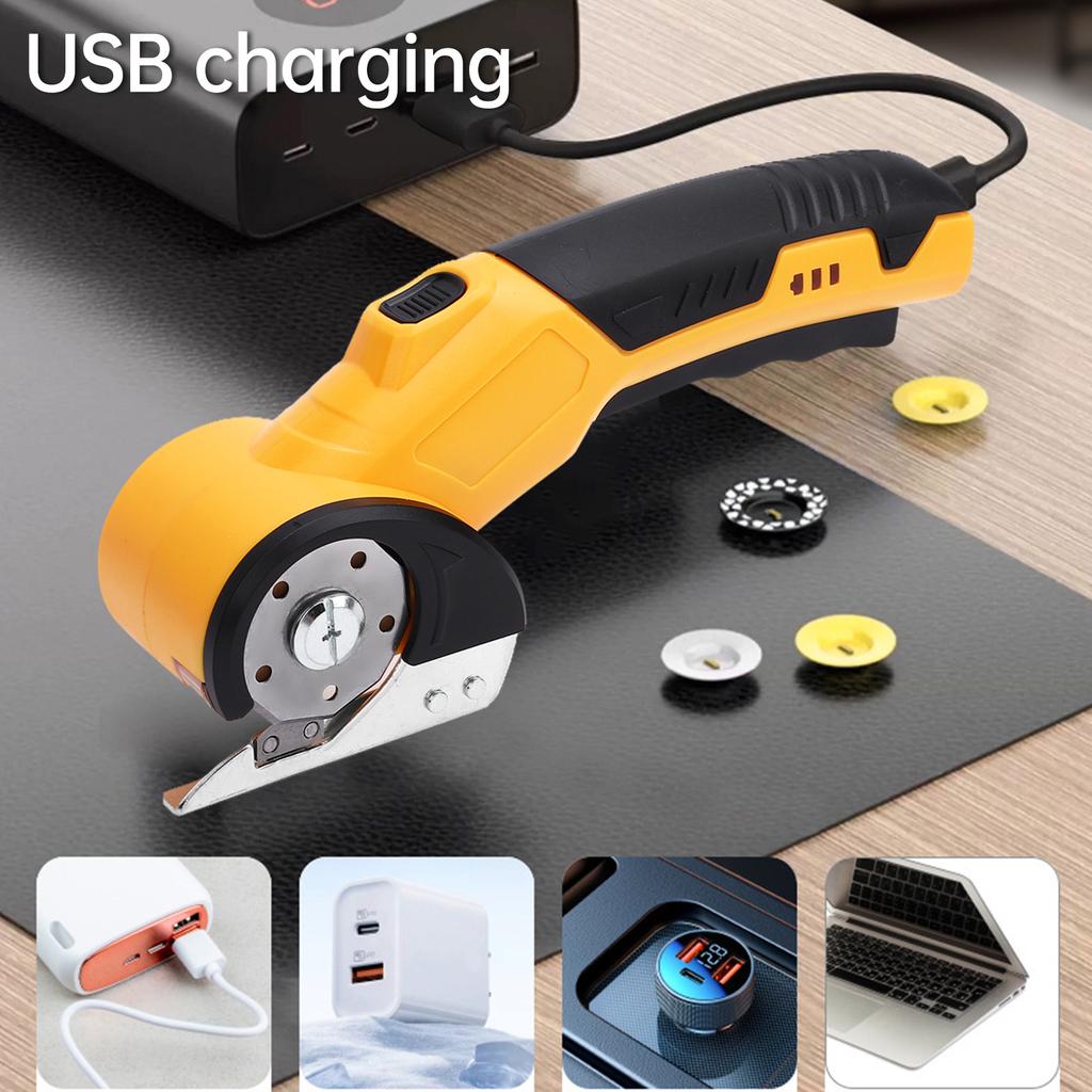 Cordless Electric Scissors 3.6V Re Able Cardboard Box Cutter Fabric Scissor with Spare Blade   Lock & LED Light for Leather Carpet Plast