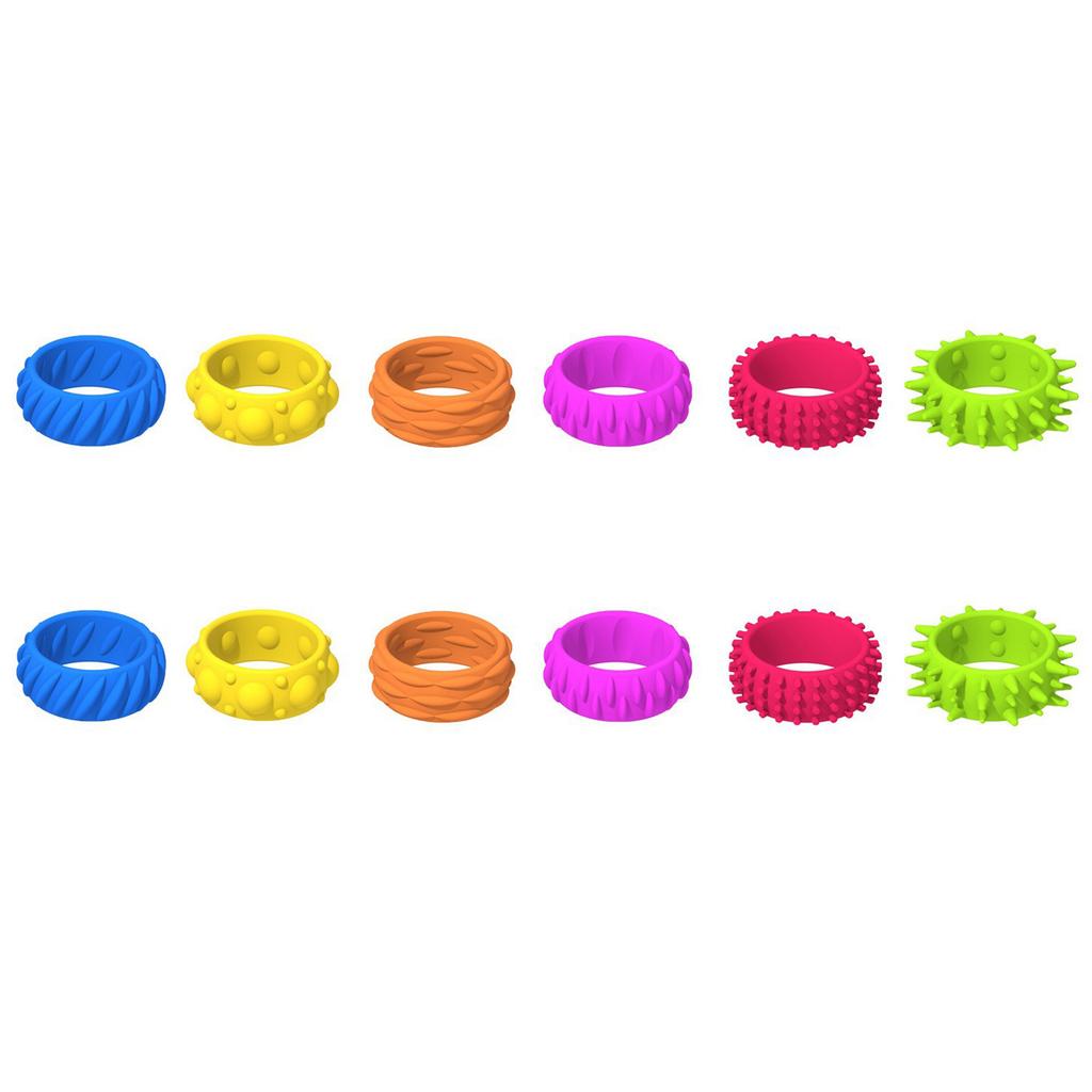 Children Sensory Activity Rings Calming Toy for Stress Relief and Anxiety Novelty Silicone Rings Gadget Textured