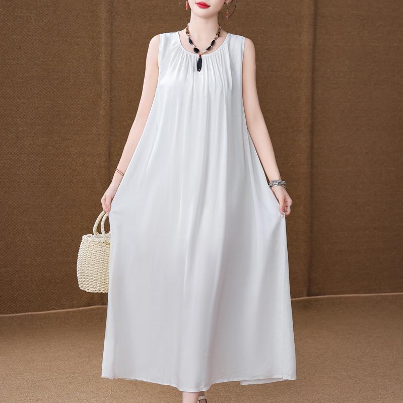 Plus Size Summer Long Dress for Women Clothes Elegant Sleeveless Loose Casual Dress