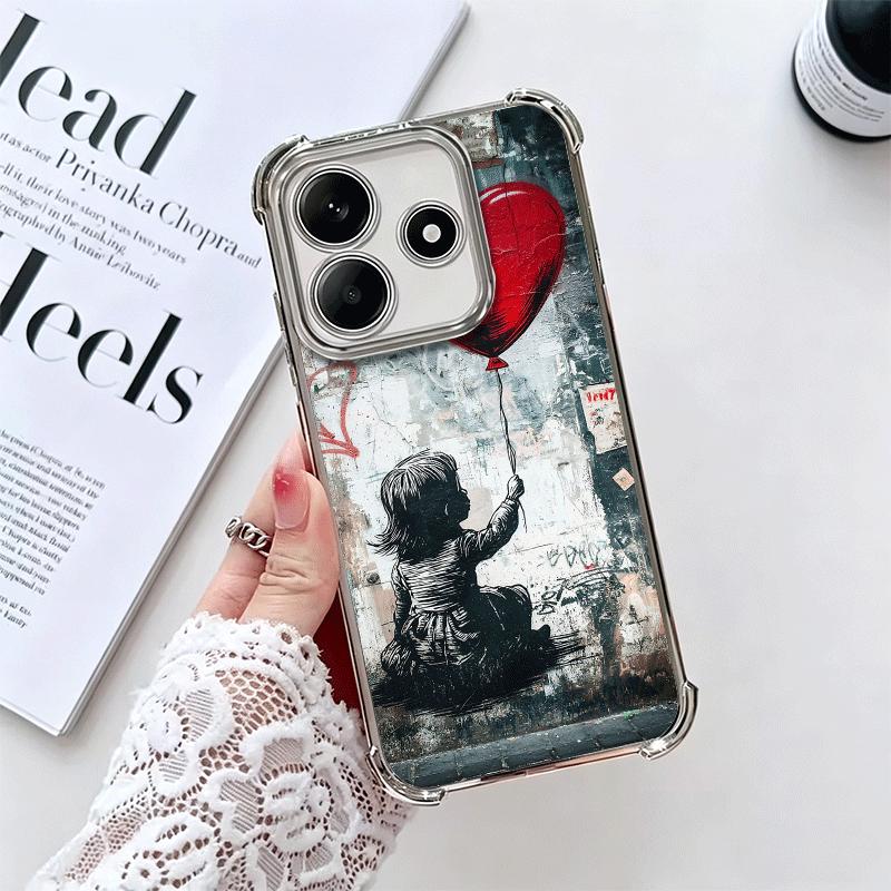 B-Banksy Art Graffiti Artist Plating Phone Case For Xiaomi Redmi Note 14 15 Pro Plus 13 12 11 11S 11T 10 9S 9 5G Anti-Fall Airab