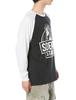 IMPROMES Casual SIDEWAYSTANCE Long Sleeve Raglan T-Shirt for Men, Sumikuro x White