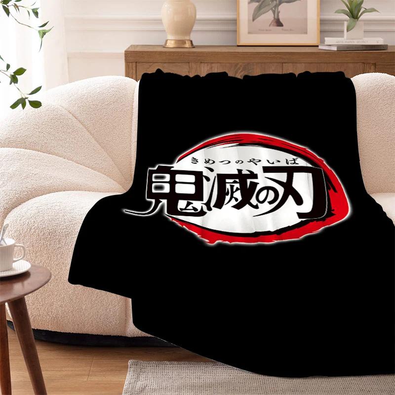 Sofa Blankets for Winter Anime D-Demons Slayer Warm Knee Bed Fleece Camping Fluffy Soft Blankets Microfiber Bedding King Size