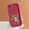 Funny Luffy Square Ladder Silicone Phone Case for iPhone Samsung Galaxy Xiaomi Redmi POCO HUAWEI Honor Shockproof Protection Rubber Cover