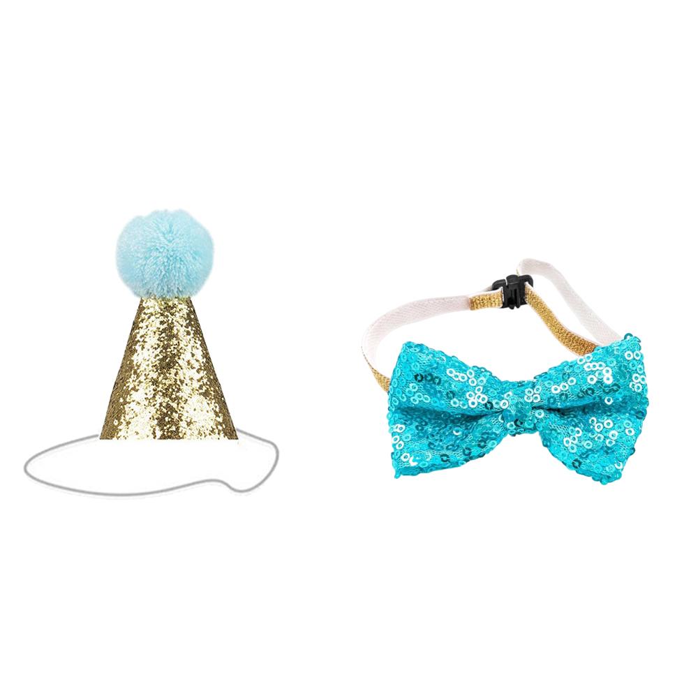 Happy Birthday Pet Holiday Products for Dogs Cats Mascotacs Accessories Party Cosplay Dog Cat Birthday Hat Bandana Bow Tie Set