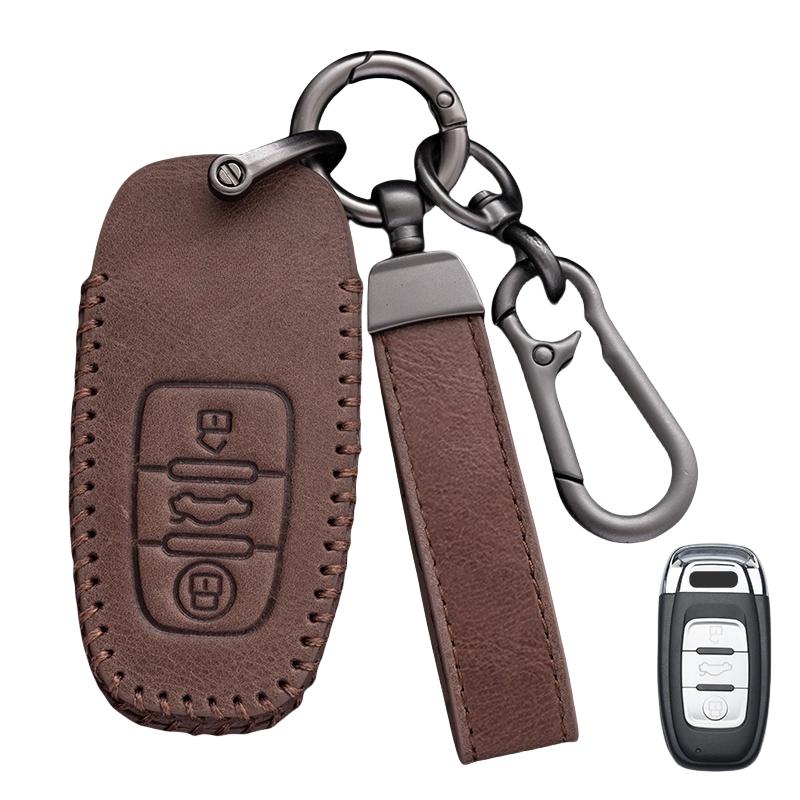

Новый модный чехол для автомобильного ключа для A1 A3 A4 A5 A6 A7 A8 Quattro Q3 Q5 Q7 S4 S5 S6 S7 S8 R8 TT Key Shell Защитные аксессуары коричневый
