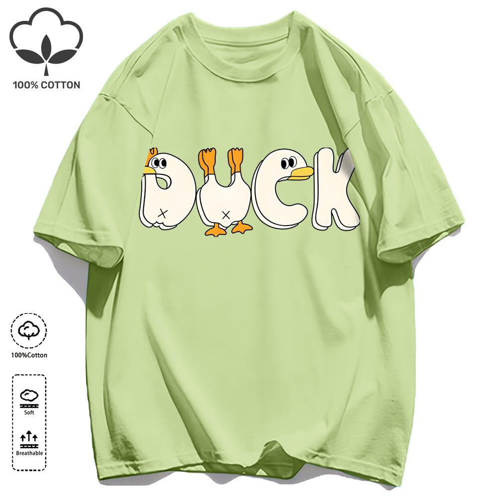 A Simple Pattern In The Shape Of A Duck Unisex T-Shirt Summer Cotton Retro Tee Fashion Loose Sportswear Unisex Basics Clothing