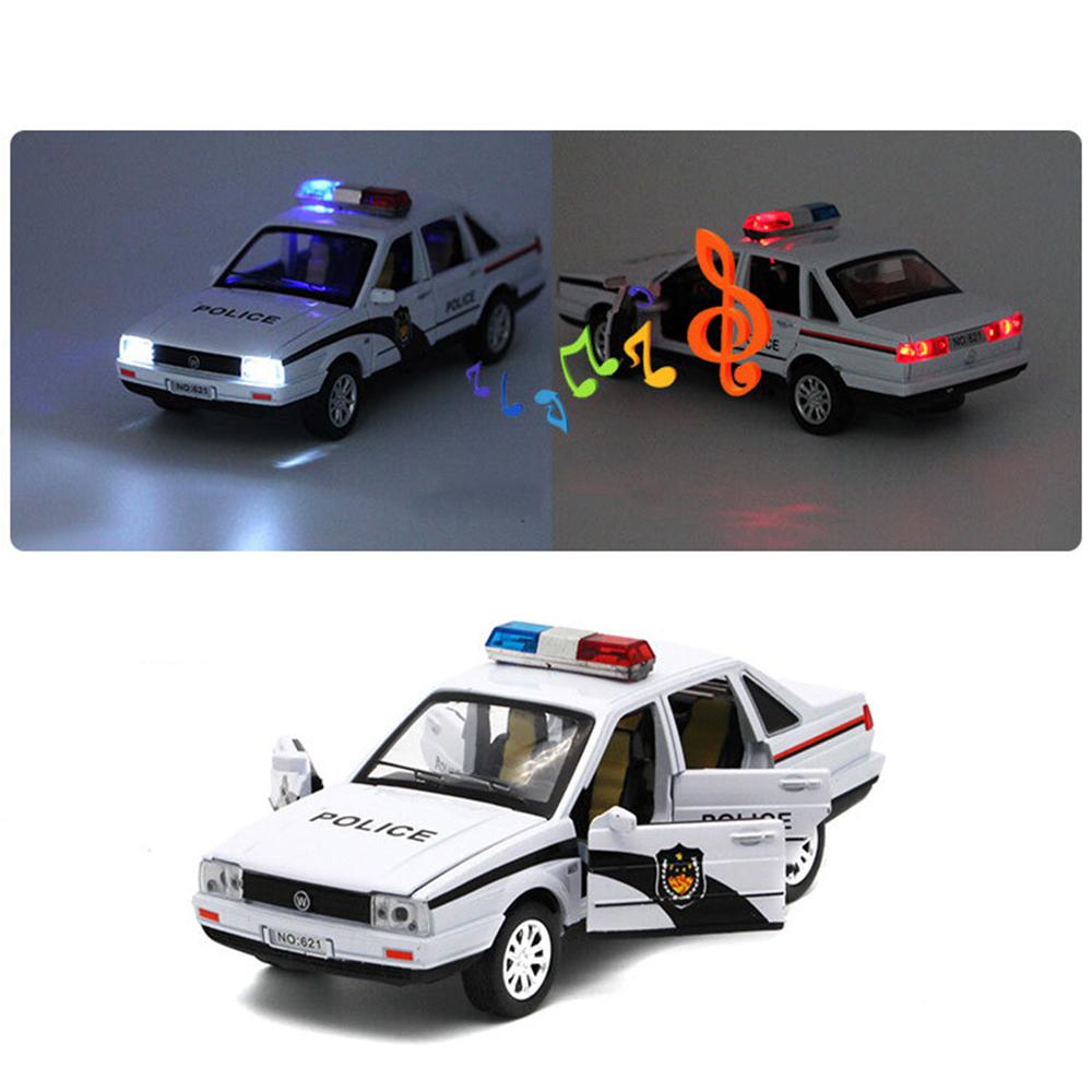 Policejní autíčko 1/32 Santana, autíčko z lehké slitiny, forma a autíčko, miniaturní model auta, dětské autíčko