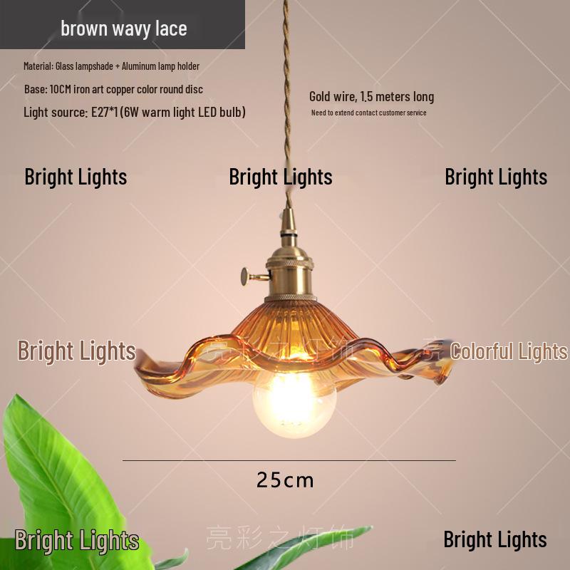 Nordic Minimalist Glass Lotus Leaf Pendant Light for Entryway, Balcony, or Bedside.