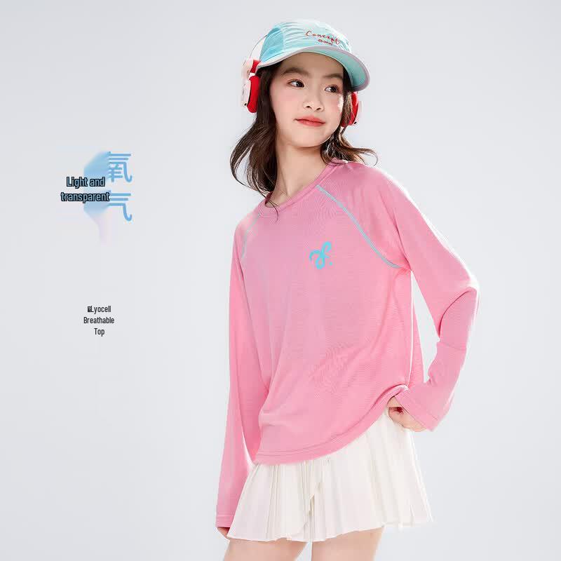 Girls  Tencel Ice Silk Long Sleeve T-Shirt 170