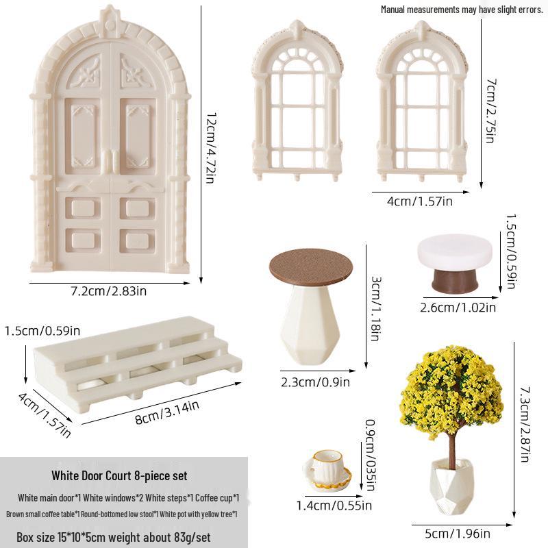 European Miniature Dollhouse Doorway & Window Photography Set