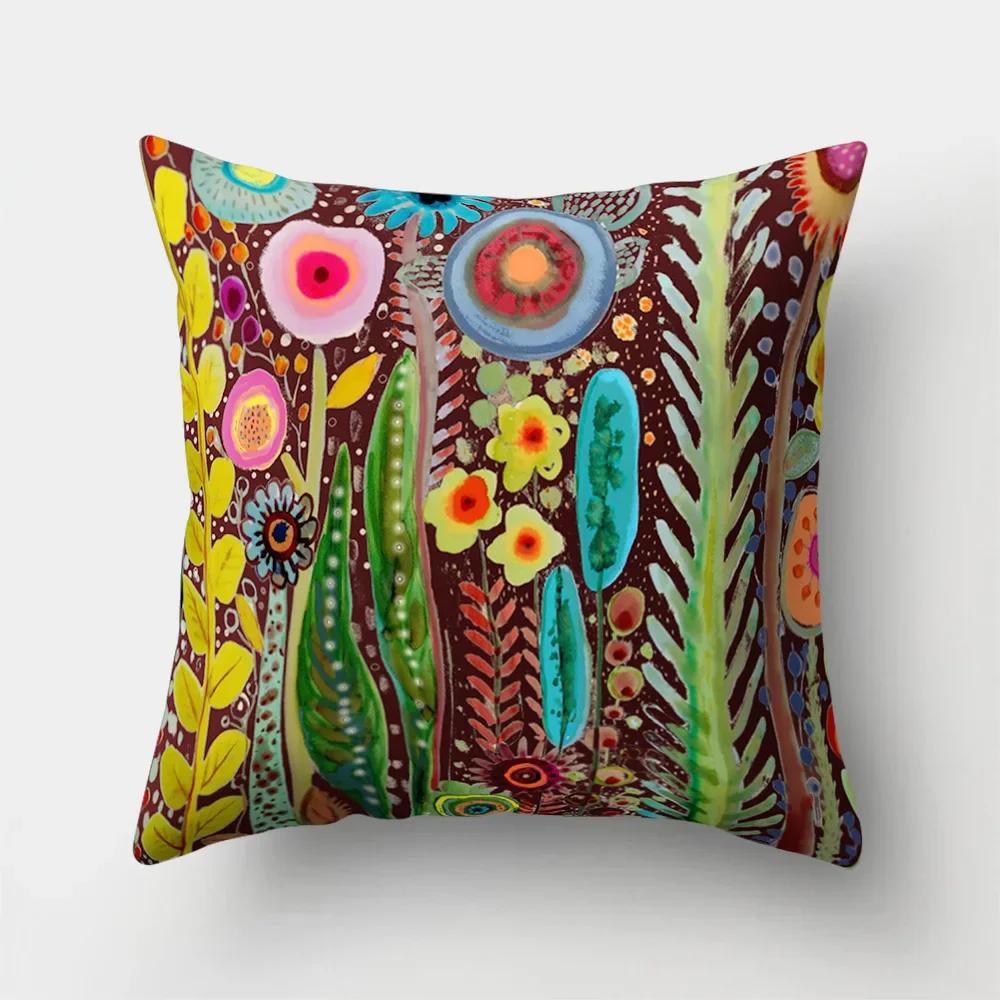 Mode Kissenbezug Cartoon Funda Cojin Sonnenaufgang Überwurfkissen für Schlafzimmer Regenbogen Kissenbezug Housse De Coussin Hogar