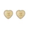 CHANEL 24P Earrings Love Hollow Braided Double C - Earrings Women's