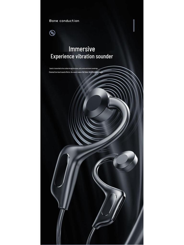 New Wireless Bone Conduction Bluetooth Headphones: In-Ear, Over-Ear Sports Style with Long Standby