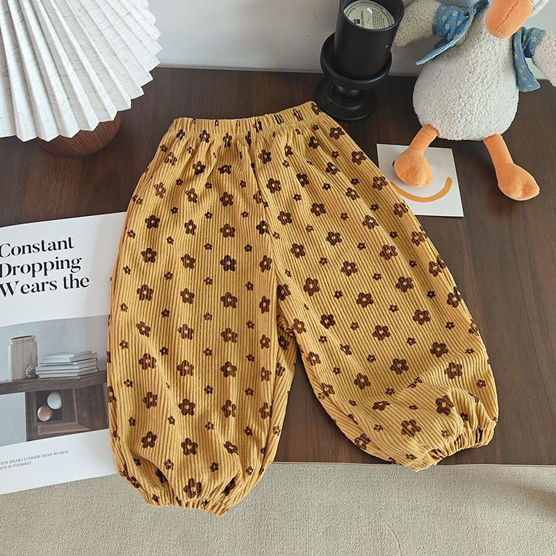 Kinder Frühling/Herbst Corduroy Lässige Jogginghosen Jungen & Mädchen Locker sitzende Haremshosen im Koreanischen Stil