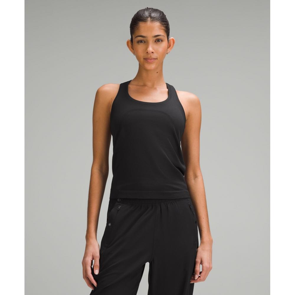 

Lululemon Swiftly Tech Racerback Tank Top 2.0 Waist Length Black Black 8