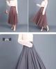 Elegant A-Line Pleated High Waist Mesh Skirt - Autumn Collection for Women