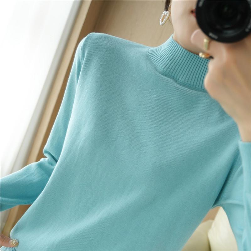 Damegenser MODERN NEW SAGA Vårullgensere Turtleneck strikket genser Høst Dame Jumper Strikket Topp