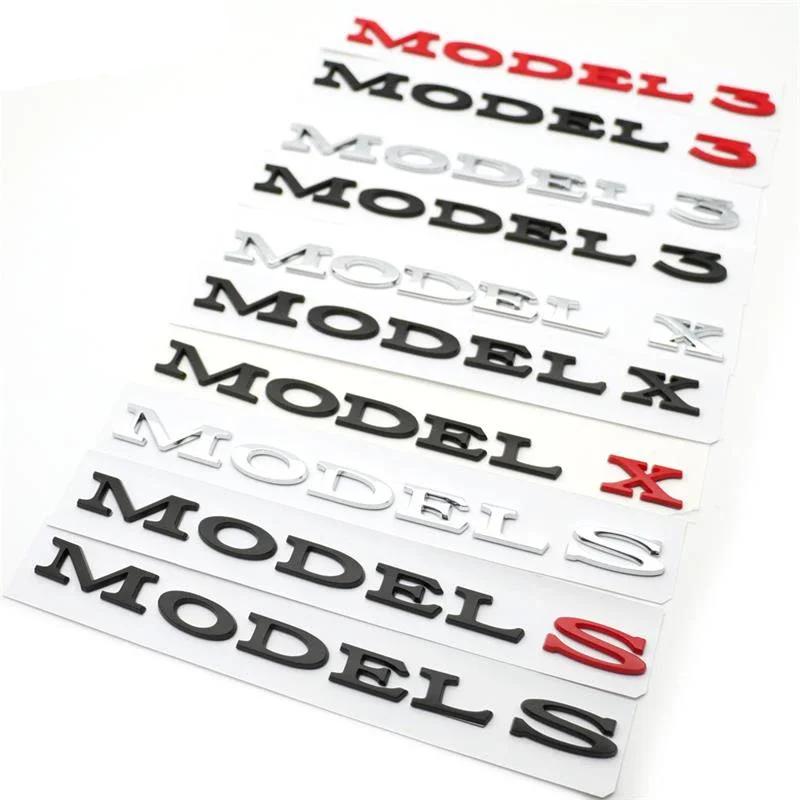 ABS Car Rear Sticker Letter Side Emblem Trunk Tail Badge for Tesla MODEL 3 MODEL S MODEL X Exterior Accessories