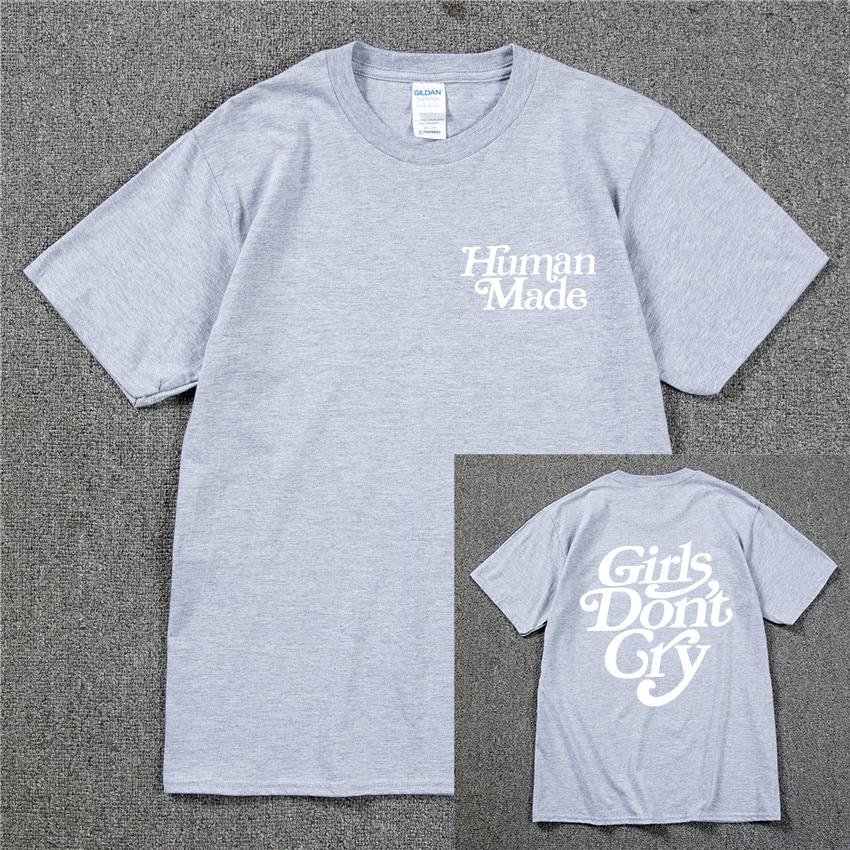 Girls Don’t Cry Human Unisex T-shirt  Unisex Cotton Best Quality Black White Letter Printing Casual Hip Hop Tshirts Harajuku Tops T