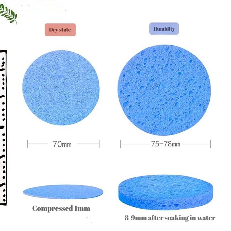 50-400PCS Compressed Facial Sponges Round Cellulose Facial Sponges Natural Cosmetic Spa Sponges Face Cleansing Massage