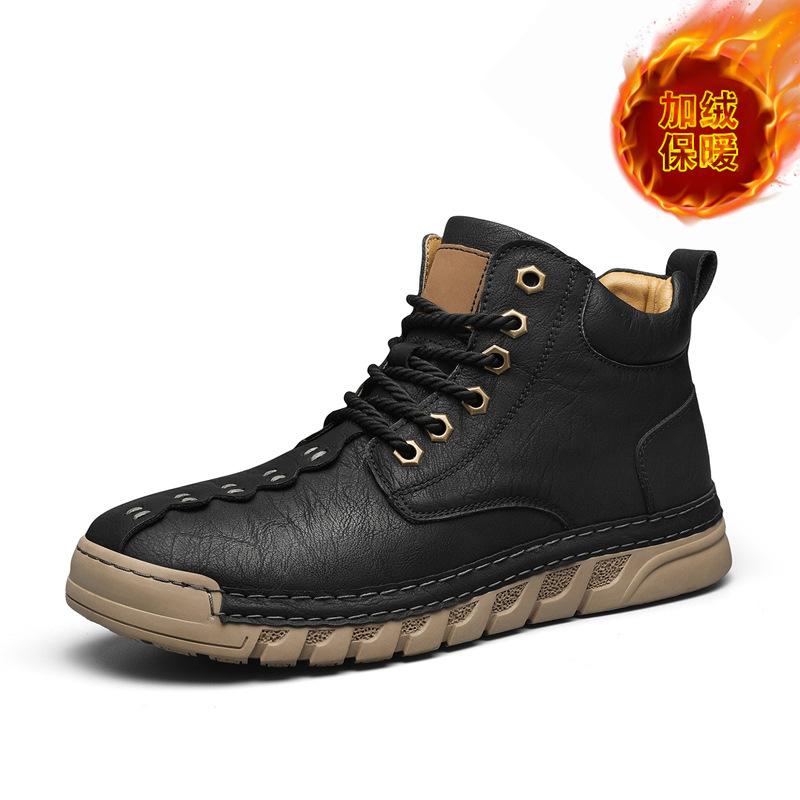 

Ботинки Мартин большого размера мужские 2025 зима новые бархатные теплые хлопковые ботинки средней высоты на мягкой подошве повседневные высокие мужские туфли 47